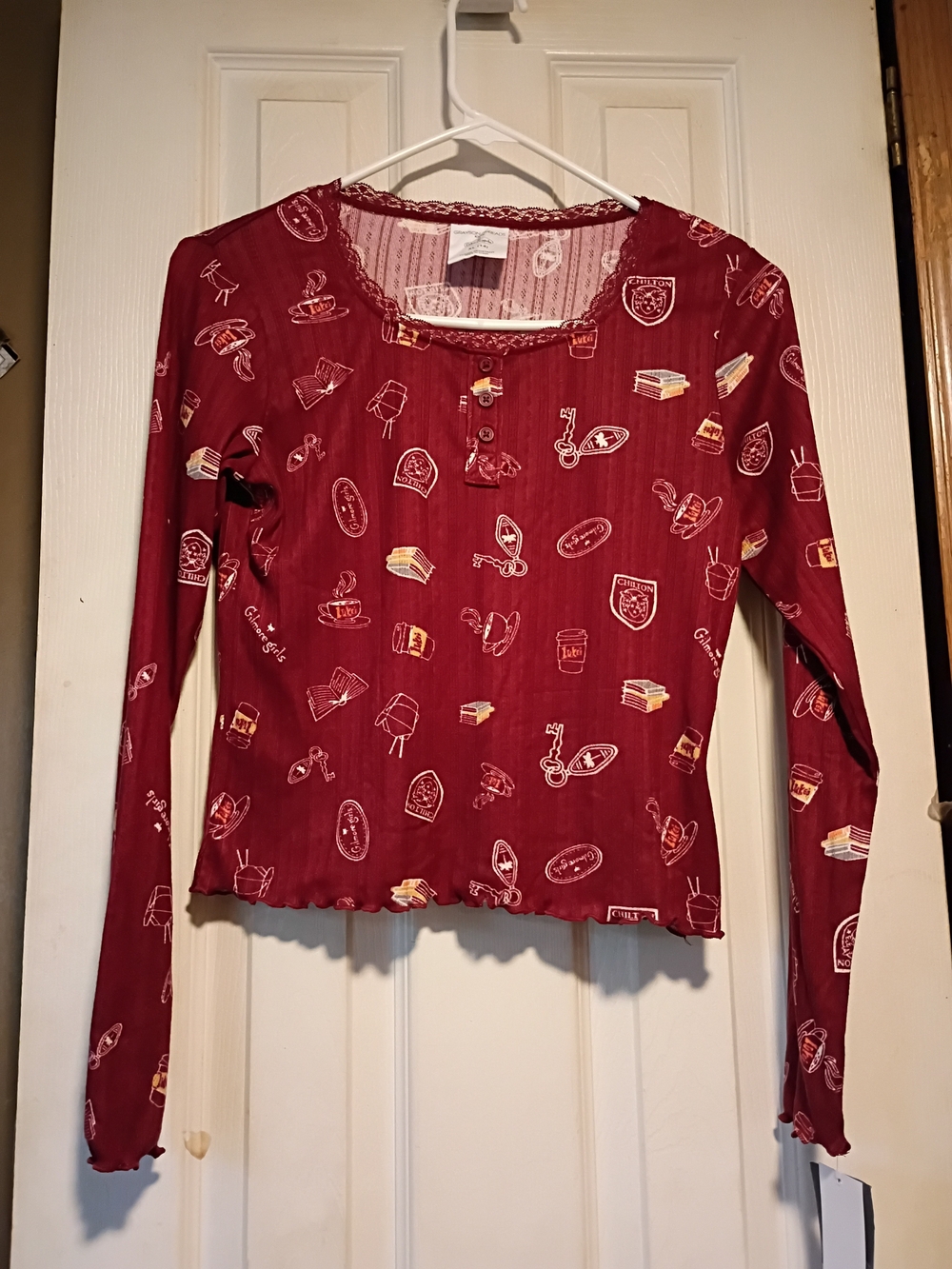 Grayson Threads Maroon Long-Sleeve Print Tee